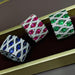Elegant Tri-Gemstone Ring: Opulent 18K White Gold Plating