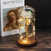 Enchanting Rose Glass Dome with Magical LED Lighting for Timeless Elegance