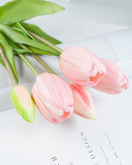 Elegant Silicone Tulip Collection: 5 Realistic Artificial Flowers for Timeless Decor