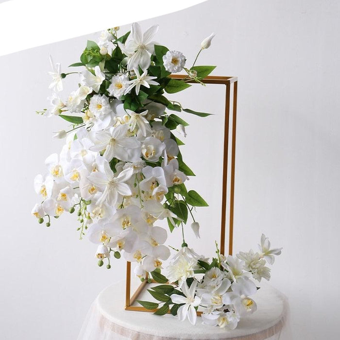 Elegant White Butterfly Orchid Silk Floral Arrangement
