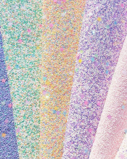 Sparkling Chunky Glitter Faux Leather Craft Sheets - A4 Size for Stunning DIY Projects