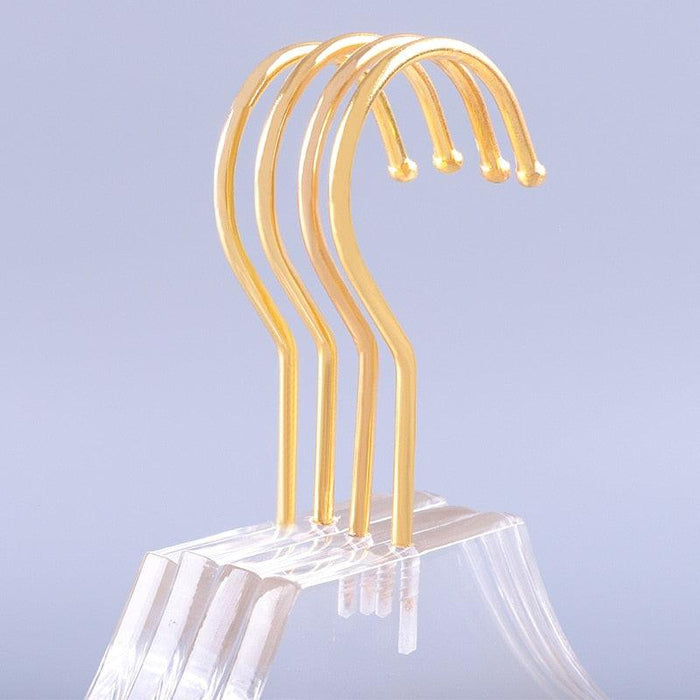 Elegant 5-Piece Acrylic Hangers with Gold Hooks for Kids' Shirts and Dresses