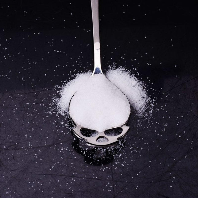 Gothic Elegance: Skull Motif Stainless Steel Spoon Set