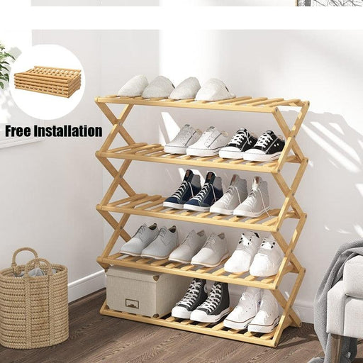 Bamboo Shoe Stand: Elegant Shoe Storage Solution with Transparent Shoe Display