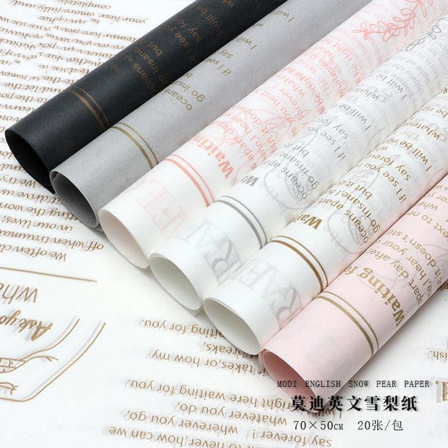 Charming Floral and Letter Print Tissue Paper Set for Elegant Gift Presentation