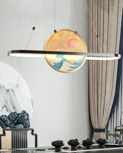 Tranquil Zen-Inspired Copper LED Chandelier - Elevate Your Home with Artistic Elegance