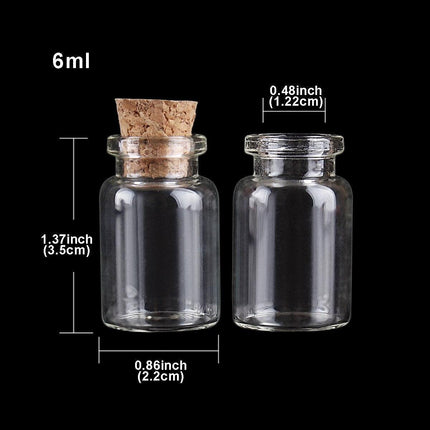 Chic Cork-Stoppered Glass Bottle Set - 10 Stylish Vials for Crafts and Decor