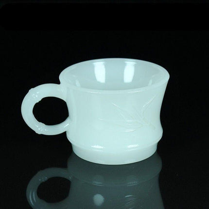 Sophisticated White Jade Glass Coffee Cup Set - Elevate Your Drinking Experience