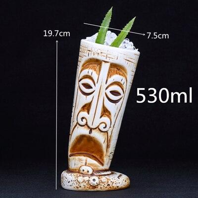 Creative 450ml Ceramic Tiki Mug for Beer, Wine, and Cocktails