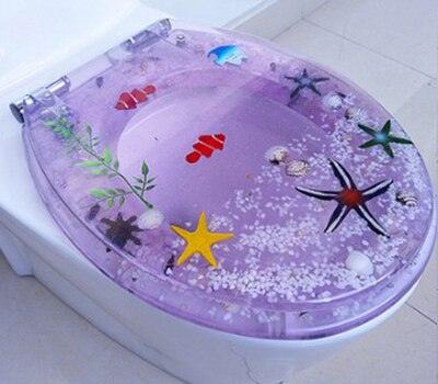 Ocean Design resin toilet seat with slow-close feature and noiseless operation for home and hotel use
