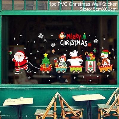 Festive Holiday Celebration Sticker Set: Christmas & New Year Wall and Window Decor