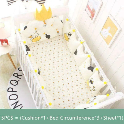 Nordic Chic 5-Piece Cotton Baby Crib Bedding Ensemble with Scandinavian Influence