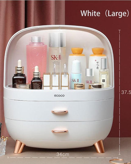 Elegant Makeup and Jewelry Storage Solution with Spacious Organization Compartments