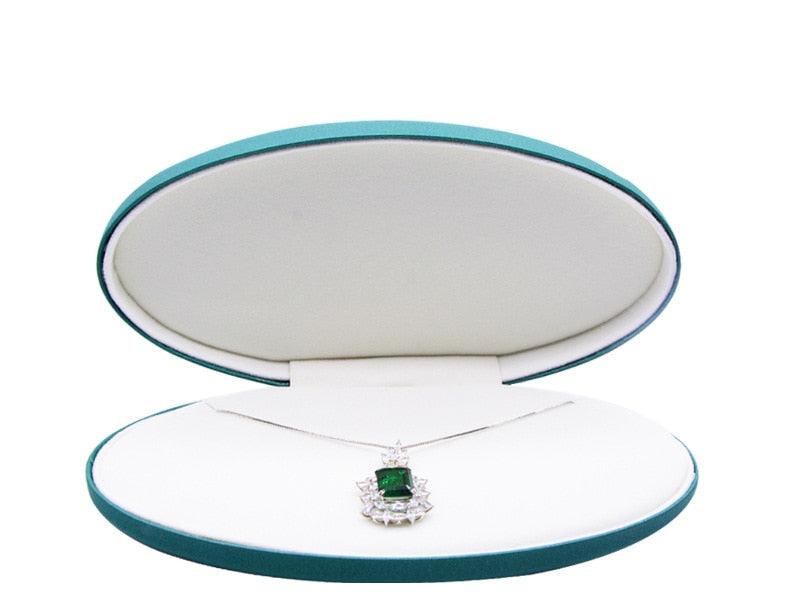 Elegant Pearlescent Jewelry Organizer - Luxurious PU Leather Storage Case and Gift Solution