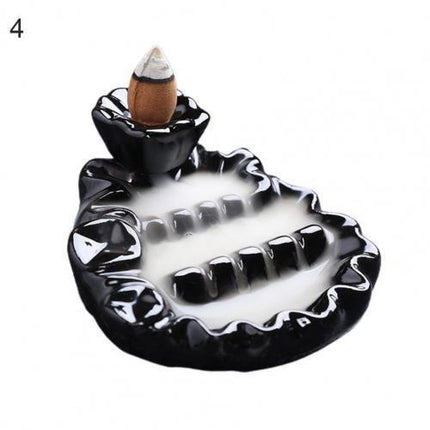 Tranquil Cascade Ceramic Incense Burner for Home Aromatherapy and Relaxation
