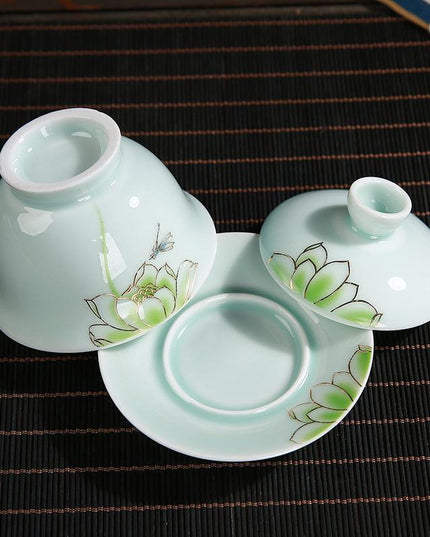 Elegant Floral KungFu Porcelain Teacups Set - Elevate Your Tea Time Experience
