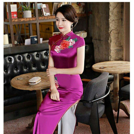 Elegance Redefined: Stunning Floral Cheongsam Dress for Special Occasions
