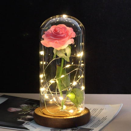 Eternal Rose LED Glass Dome for Enchanting Decor