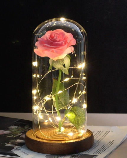 Eternal Rose LED Glass Dome for Enchanting Decor