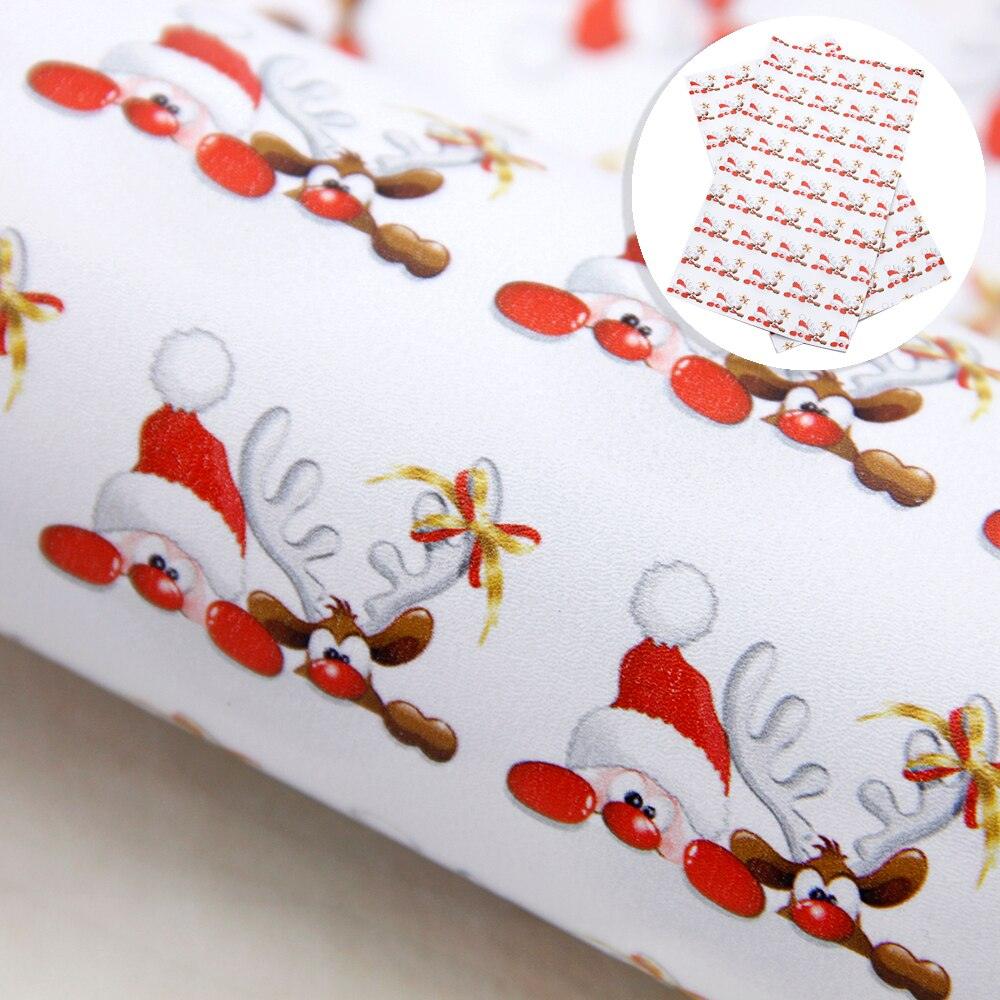 20*33cm Christmas Smooth Faux Leather Fabric Sheets - Très Elite