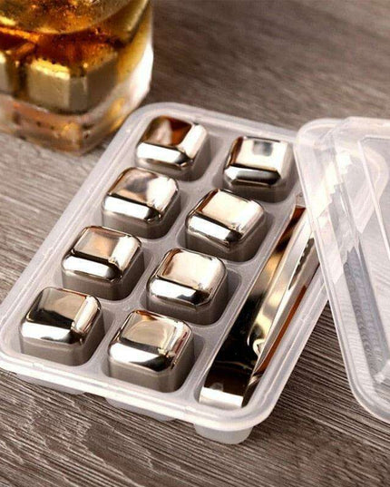 Luxury Golden Dice-Shaped Stainless Steel Chilling Stones for Beverages and Whiskey