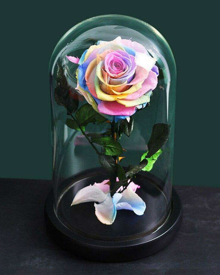Eternal Enchantment: Exquisite Preserved Rose in Glass Dome Display
