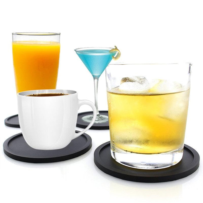 Silicone Beverage Coasters - Modern Table Decor for Home and Workspaces