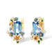 Enchanting Blue Stone Butterfly Earrings with Gold Finish