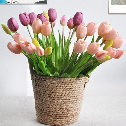 Elegant Silicone Tulip Collection: 5 Realistic Artificial Flowers for Timeless Decor