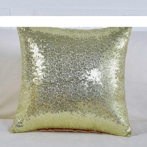 Yellow Sparkling Sequin Decorative Pillow Sham