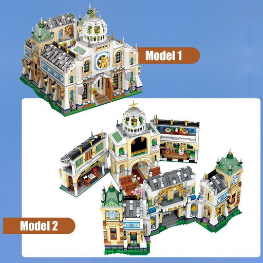 Valentine's Day Castle Building Blocks Set for Girls with Romantic Street View Figures - Enchanting Love Castle Building Kit for Kids