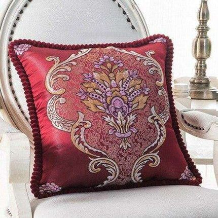 Elegant Handmade Beaded Jacquard Pillow Cover - Stylish Home Decor Accent 48x48cm
