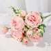 Elegant Pink Silk Peony Rose Bouquet for Wedding and Home Crafting