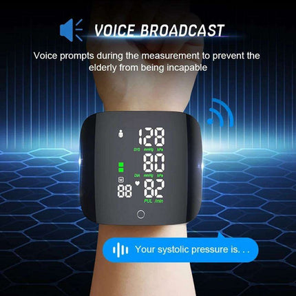 Voice-Activated Multilingual LCD Blood Pressure Monitor with Smart Touch Technology