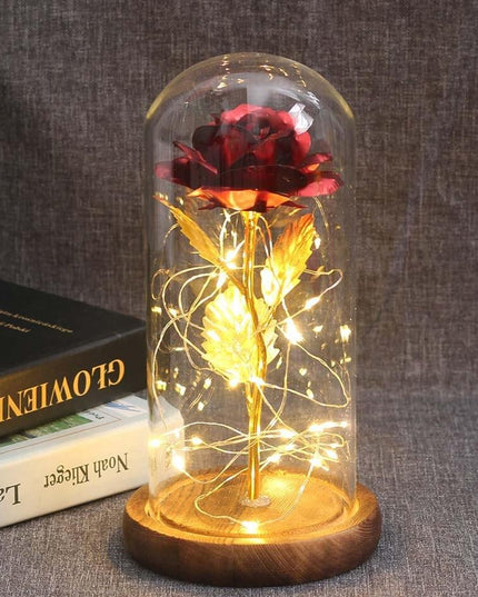 Eternal Rose LED Glass Dome for Enchanting Decor