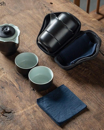 Sleek Black Ceramic Tea Set: Elevate Your Brewing Experience with Timeless Elegance