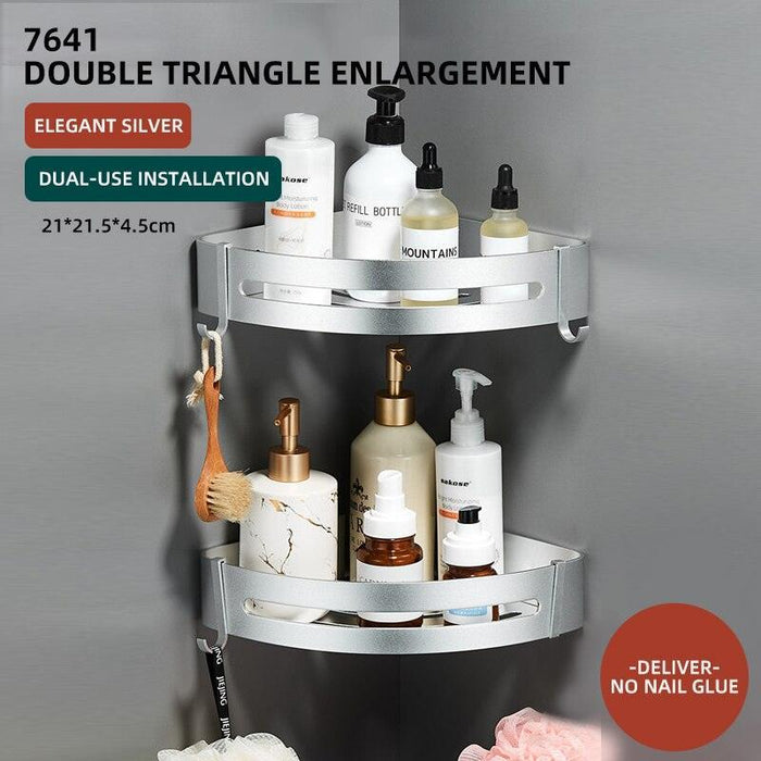 Elegant Space Aluminum Bathroom Organizer: Chic Wall-Mounted Storage Rack