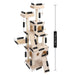 Deluxe Feline Retreat: Multi-Level Cat Tower with Plush Beds and Durable Scratching Posts