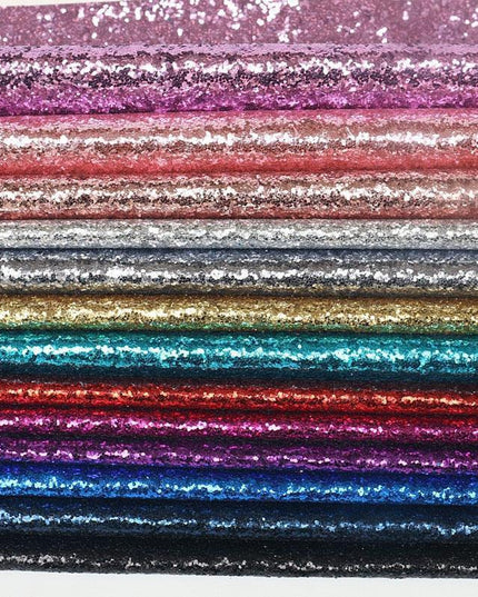 Sparkling Chunky Glitter Faux Leather Sheet - Ideal for Creative DIY Projects