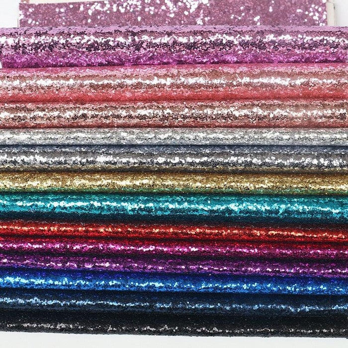 Chunky Glitter Faux Leather Sheet - Premium Material for DIY Creations