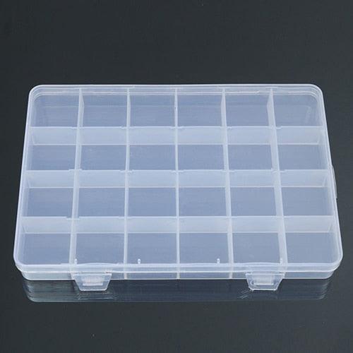 Jewelry Storage Box with 24 Compartments and Snap-Lock Lid