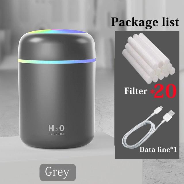 Vibrant USB Aroma Diffuser and Humidifier with Dual Mist Options and Soothing Night Light