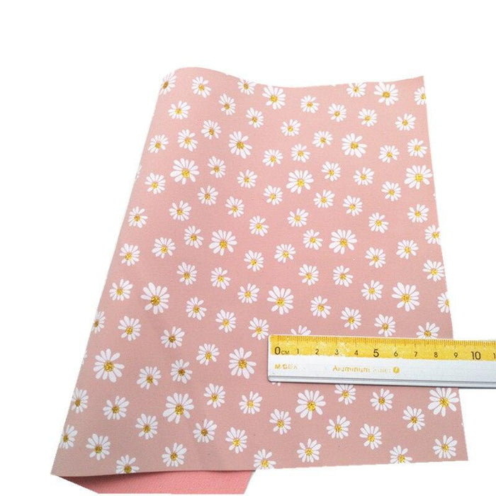 Radiant Gold Heart & Daisy Faux Leather Crafting Sheets - Premium Quality for Creative Endeavors