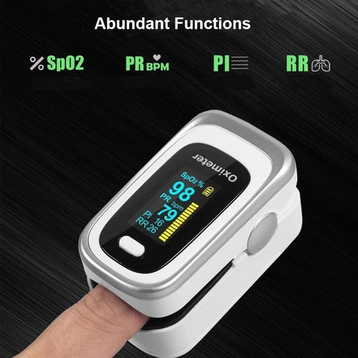 Portable Finger Pulse Oximeter with Dual-Color OLED Display