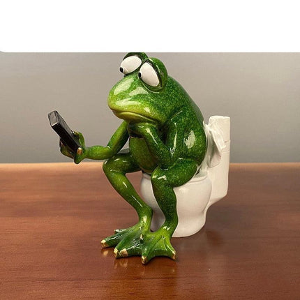 Charming Whimsical Frog Resin Figurines - Fun Decor for a Stylish Home Ambiance