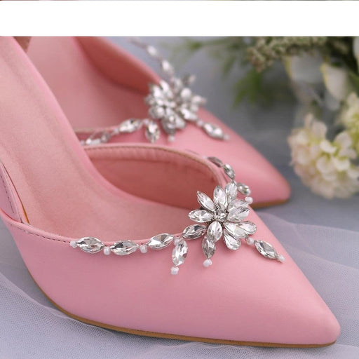 Bridal Shoe Sparkle Set with Handmade Rhinestone Buckles