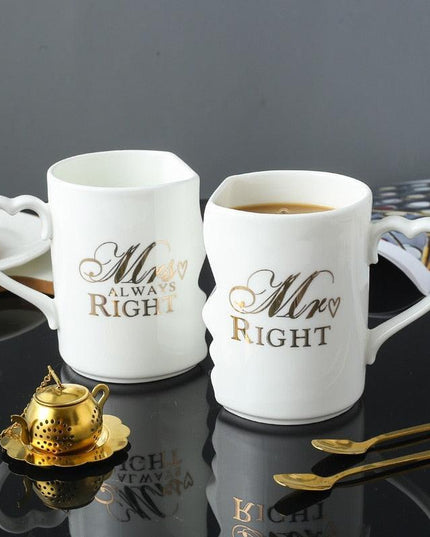 Romantic Ceramic Lovebird Mug Duo - A Perfect Gift for Couples