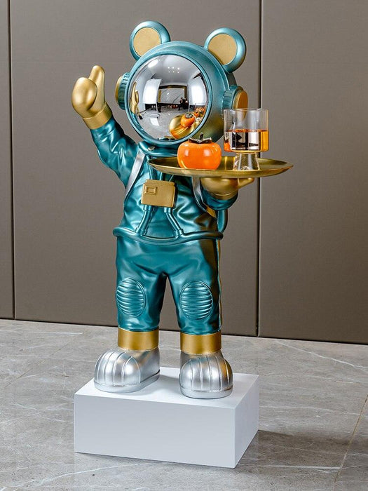 Nordic Style Astronaut Floor Ornament with Tray