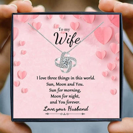 Eternal Love Heart Knot Pendant Necklace - A Stunning Gift for Her