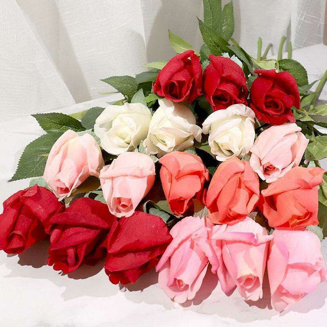 Realistic Silicone Rose Bud Bouquet - Eternal Floral Elegance